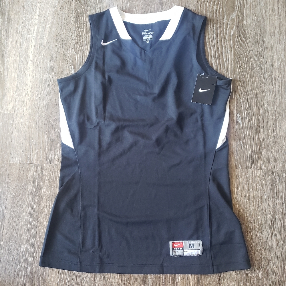NWT'S Nike Dri-Fit Basketball Jersey Shirt Women’s White Blue Size Medium